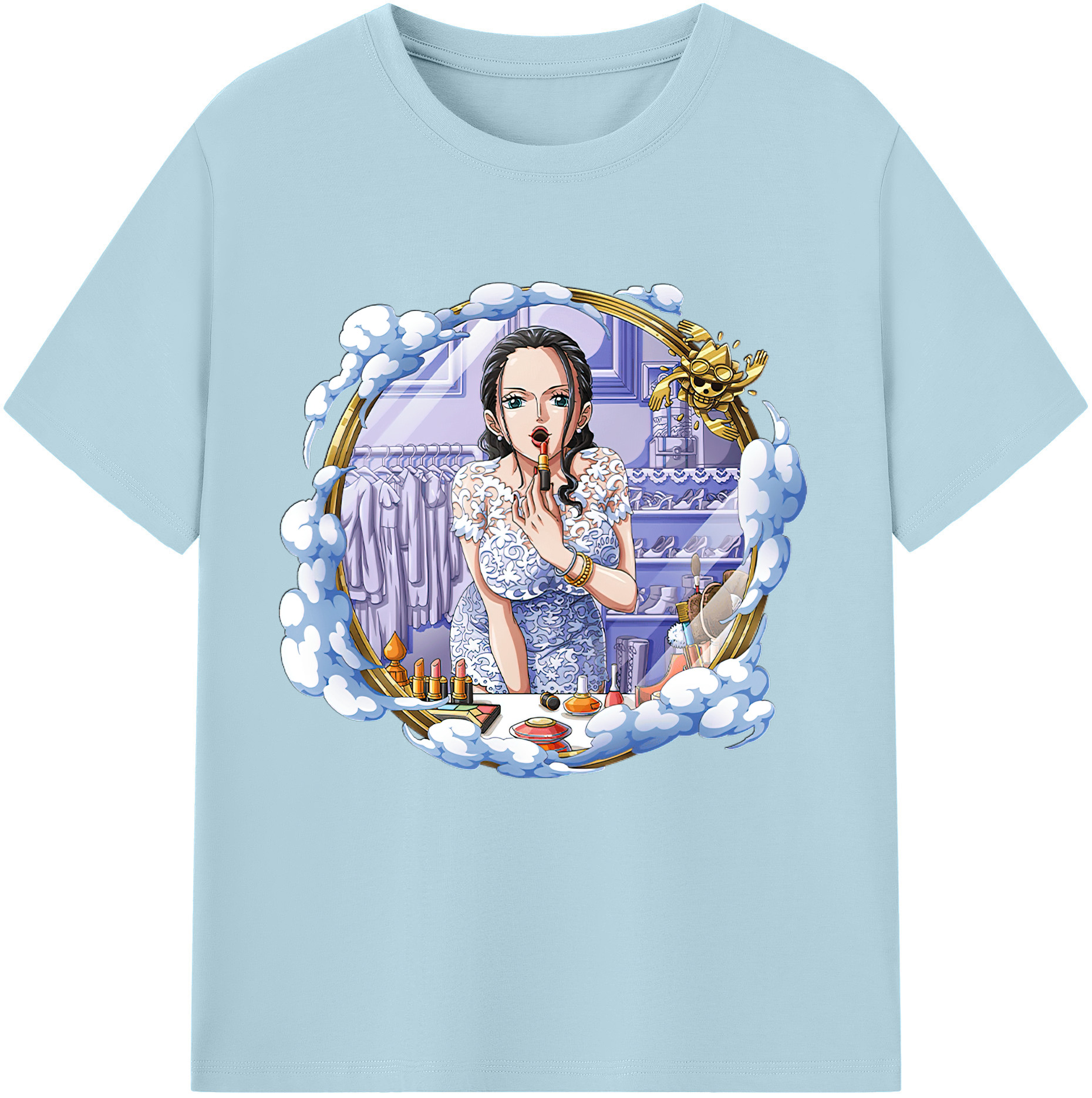 ワンピース ニコ・ロビン ONE PIECE Nico Robin 綿100％半袖Tシャツ（フロントプリント）